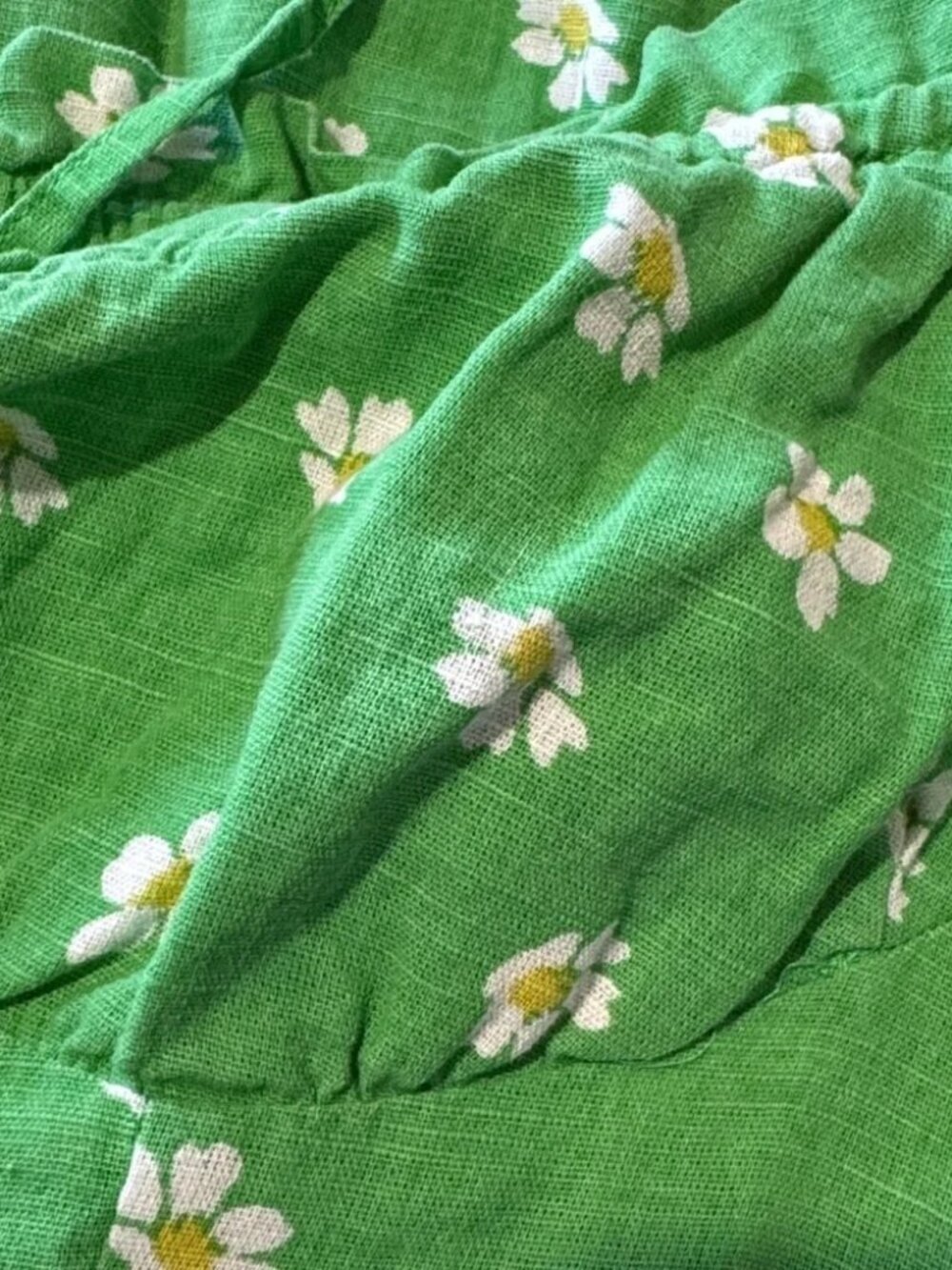 Urban Outfitters Womens Green Daisy Floral Flounce Mini Dress Tie Front - Sz M - Picture 7 of 8